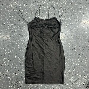 Faux leather/latex bodycon dress